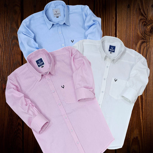 Full Sleeves Solid Shirt for Men (Multicolor, M)